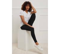 M&Co Women's High Waisted Premium Leggings in Black | Size: 16 M&Co Black 16