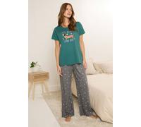 M&co 'it's Been Long Day' Wide Leg Pyjama Set Multi 18-20