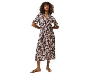 M&Co & Ivory Animal Print Collared Midi Dress - Women's