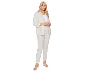 M&Co Ivory Tie Waist Linen Trousers - Women's