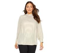 M&Co Keyhole Back High Neck Blouse - Women's Cream