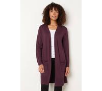 M&co Knit Longline Cardigan In Purple Purple 10-12