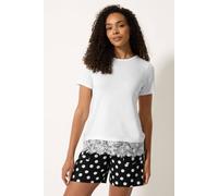 M&co Lace Hem T-Shirt In White White