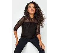M&co Lace Top In Black Black 10