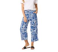 M&Co Women's Printed Wide Leg Linen Culottes in Bright Blue | Size: 18 M&Co Bright Blue 18