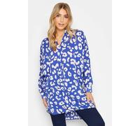 M&Co Women's Leopard Print Blouse in Bright Blue | Size: 18-22 M&Co Bright Blue 18-22