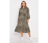 Leopard Print Midaxi Shirt Dress M&Co Camel 10