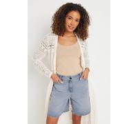 M&Co Women's Light Wash Bermuda Shorts in Blue | Size: 16 M&Co Blue 16