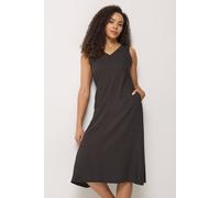 M&co Linen Midi Dress In Chocolate Chocolate 14