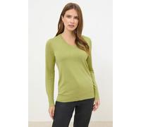 M&co Long Sleeve V-Neck Jumper In Lime Lime 14-16