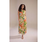 M&co Mesh Knot Front Maxi Dress In Light Green Light Green