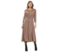M&Co Mocha Spot Twist Front Dress - Women's Brown