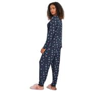 M&Co Navy Blue Soft Touch Snowflake Jersey Pyjama Set - Women's