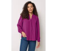 M&Co Women's Notch Neck Blouse in Fuchsia | Size: 12 M&Co Fuchsia 12