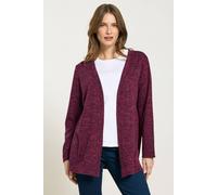 M&co Open Front Cardigan In Purple Purple 10-12