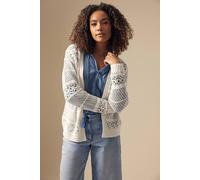 Open Front Crochet Cardigan M&Co Cream 18-20