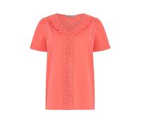 M&Co Orrange Short Sleeve Frill Cotton Blouse - Women's Orange