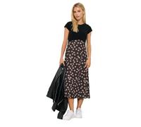 M&Co Petite 2 in 1 Spot Print Midi Dress - Women's Black