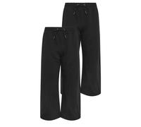 M&Co Women's Petite 2 Pack Wide Leg Joggers in Black | Size: 14 M&Co Black 14