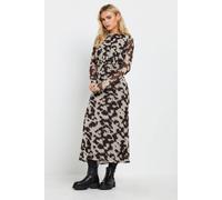 M&co Petite Abstract Mesh Midi Dress In Black Black 18