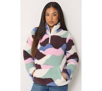 M&Co Women's Petite Abstract Print Half Zip Fleece | Size: 8