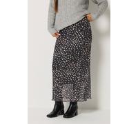 M&Co Women's Petite Animal Print Mesh Maxi Skirt in Dark Brown | Size: 16 M&Co Dark Brown 16