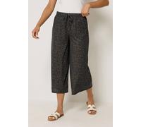 M&Co Women's Petite Animal Print Wide Leg Culottes in Dark Brown | Size: 8 M&Co Dark Brown 8