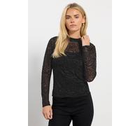 M&co Petite Animal Velvet Top In Black Black 10