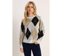 M&Co Women's Petite Argyle Jumper | Size: 12-14 M&Co Multicolor 12-14