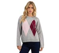 M&Co Petites Petite Argyle Jumper - Women's Grey