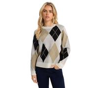 M&Co Petite Argyle Jumper - Women's Cream