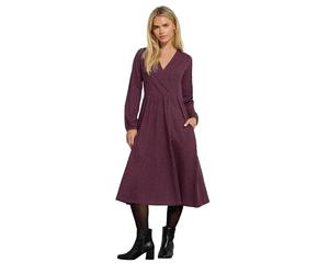 M&Co Petite Berry Animal Print Wrap Dress - Women's Purple