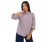M&Co Petite Berry Check Cotton Shirt - Women's Red