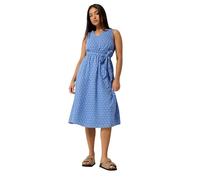 M&Co Women's Petite Dobby Tie Waist Midi Dress in Blue | Size: 16 M&Co Blue 16