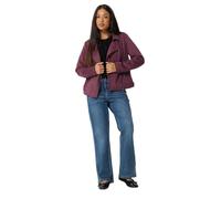 M&Co Petite Berry Faux Suede Biker Jacket - Women's