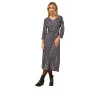 M&Co Petite Berry Spot Twist Front Dress - Women's