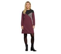 M&Co Petite Black & Berry Colourblock Leopard Print Dress - Women's