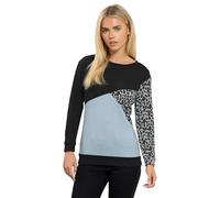 M&Co Petite & Blue Colourblock Leopard Print Jumper - Women's