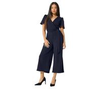 M&Co Petite Blue Cropped Tie Waist Jumpsuit - Women's