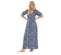 M&Co Petite Blue Ditsy Floral Wrap Maxi Dress - Women's