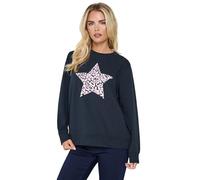 M&Co Petite Blue Leopard Star Print Sweatshirt - Women's
