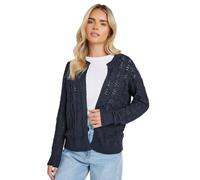 M&Co Petite Blue Pointelle Knitted Cardigan - Women's