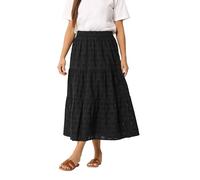 M&Co Petite Broderie Tiered Cotton Maxi Skirt - Women's Black
