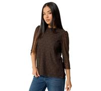 M&Co Petite Brown Lace Top - Women's