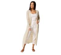 M&Co Petite Brown Pointelle Longline Cardigan - Women's