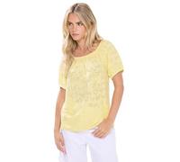 M&Co Petite Burnout Floral Bardot Top - Women's Yellow