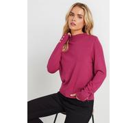 Petite Button Detail Turtle Neck Jumper M&Co Pink 12-14