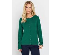 M&co Petite Button Down Cardigan In Dark Green Dark Green 8-10