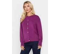 M&Co Petites Petite Berry Button Down Cardigan - Women's Purple