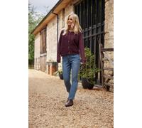 Petite Button Through Knit Cardigan M&Co Dark Red 16-18